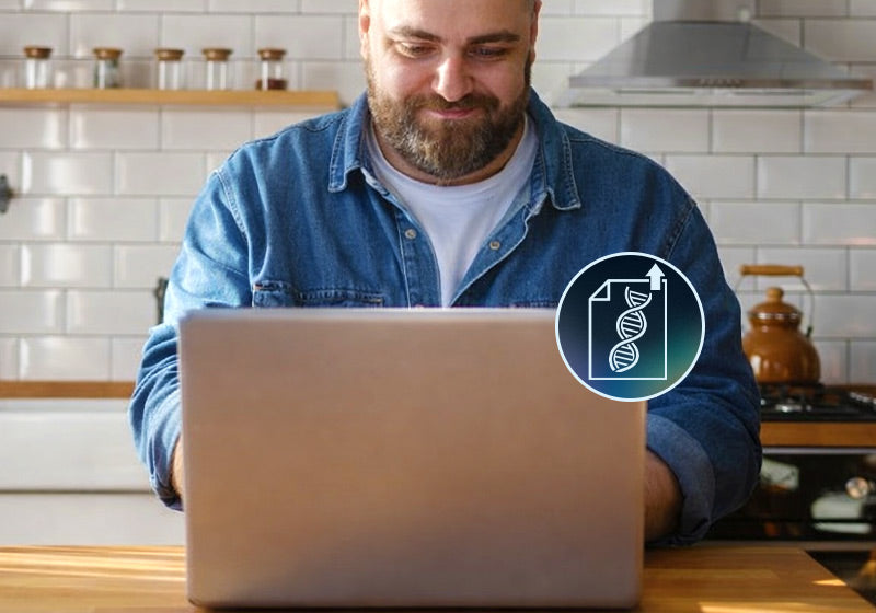 Upload existing DNA Data from 23andMe, AncestryDNA, MyHeritage for a personalized nutrition and diet report