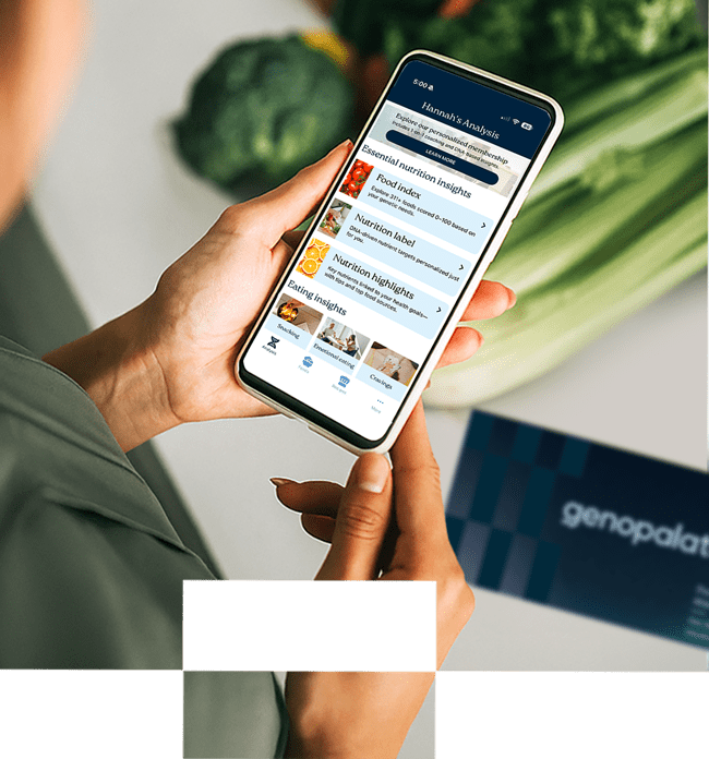 GenoPalate DNA diet test results and at-home DNA kit for personalized nutrition analysis